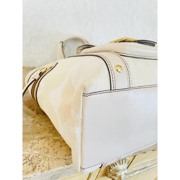 COACH LEGACY Ivory Signature Leather trim cream tote #7551 and wallet - Picture 7 of 10